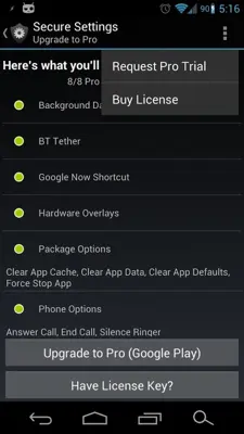 Secure Settings android App screenshot 0